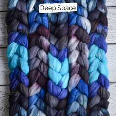 Deep Space (shown here on Organic Polwarth/Silk) 
