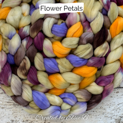 Flower Petals hand dyed wool 