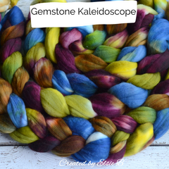 Gemstone Kaleidoscope on hand dyed wool 