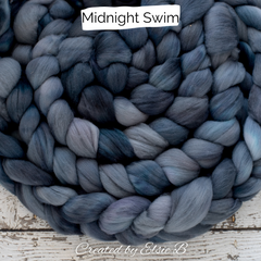 Midnight Swim on Organic Polwarth 