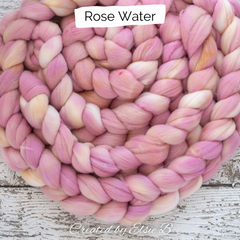 rose water on organic polwarth