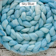 sky blue on falkland wool