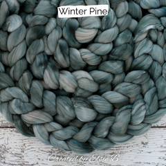 winter pine on superfine merino silk