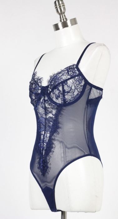 navy blue lace bodysuit