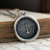 Hope Sustains Me Anchor Wax Seal Charm Necklace