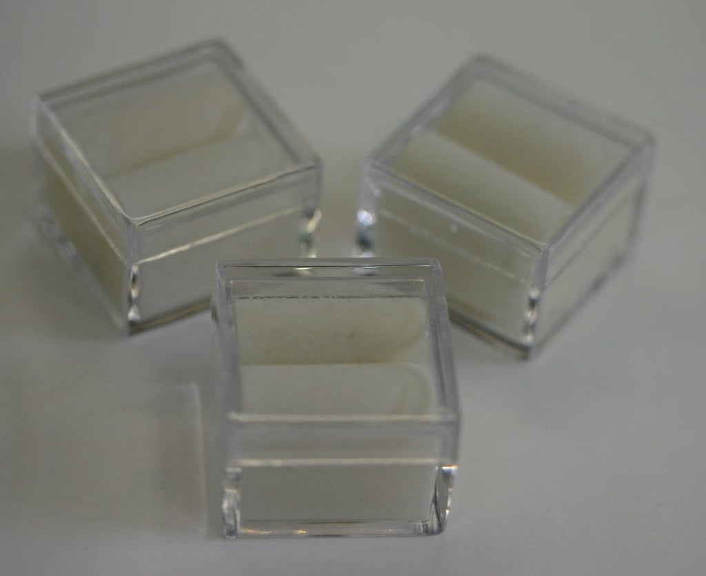 25pcs Acrylic Square Gem Jars Box Gemstones White Foam 1