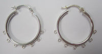 25mm 925 Sterling Silver 7 Ring Hinged Hoop Earrings Findings Multi Strand