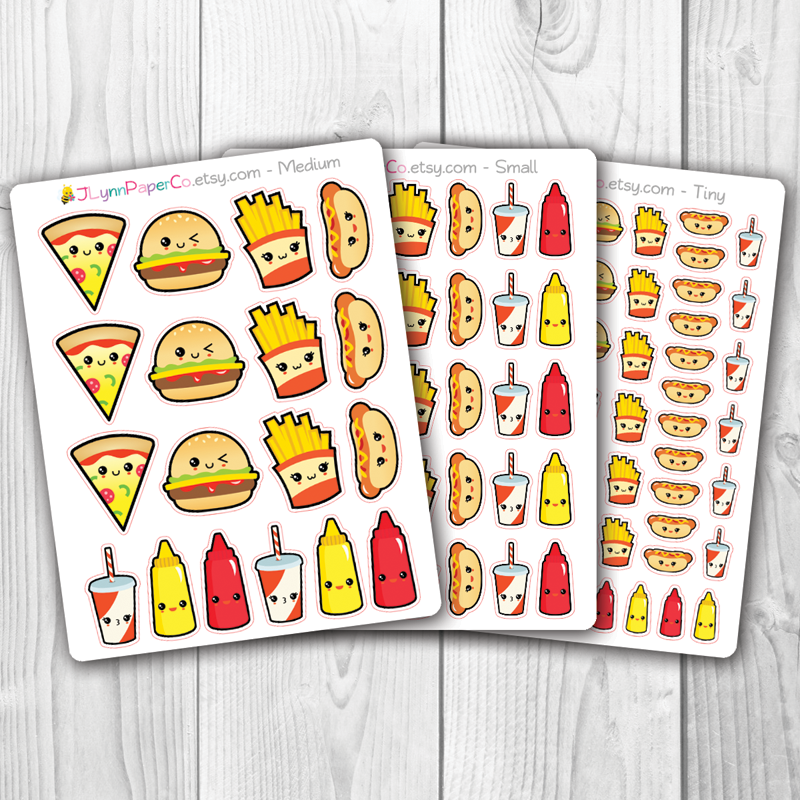 Fun Junk Food Stickers and Decal Sheets