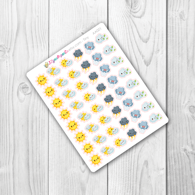 Download Kawaii Weather Stickers | AA001 - JLynnPaperCo