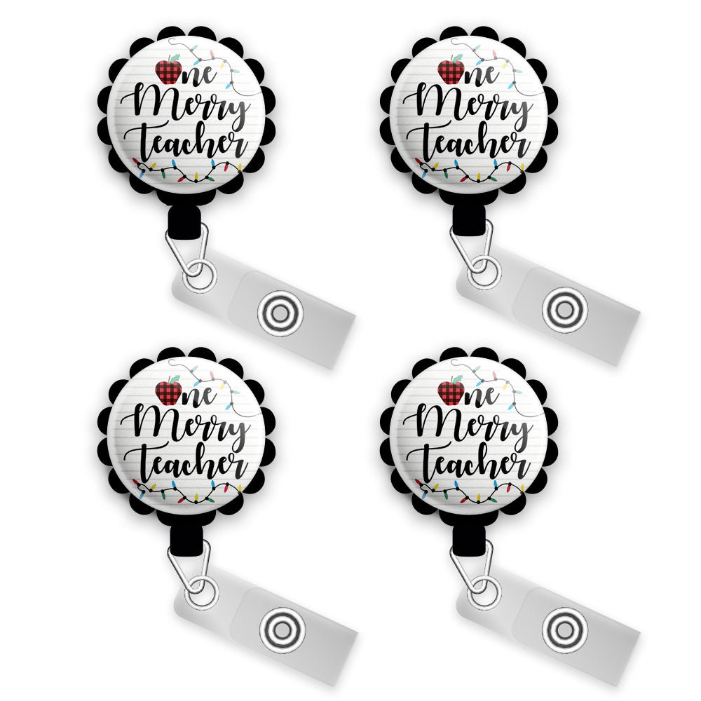 Joyful Christmas Holiday Swappable Retractable ID Badge Reel • Custom Badge Holder • Swapfinity