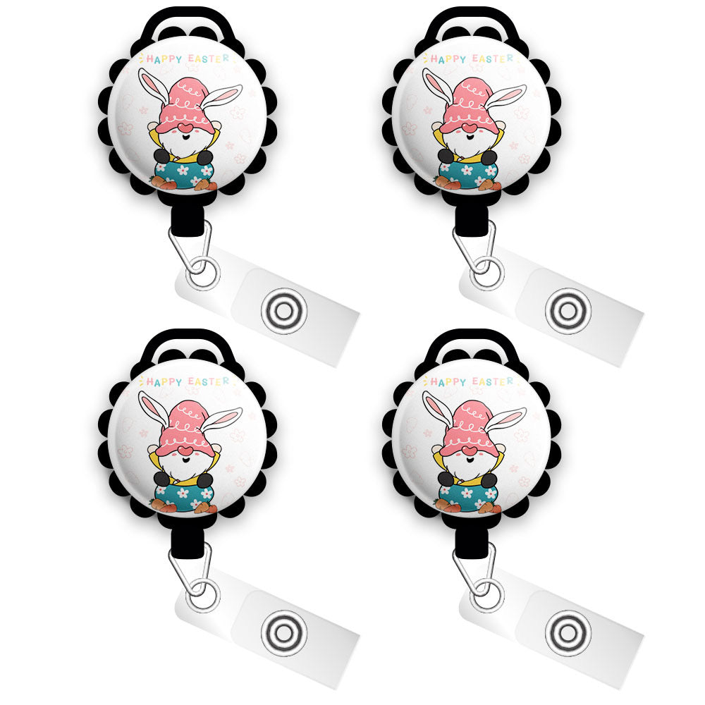Easter Gnome Badge Reel, Spring Gnome ID Holder