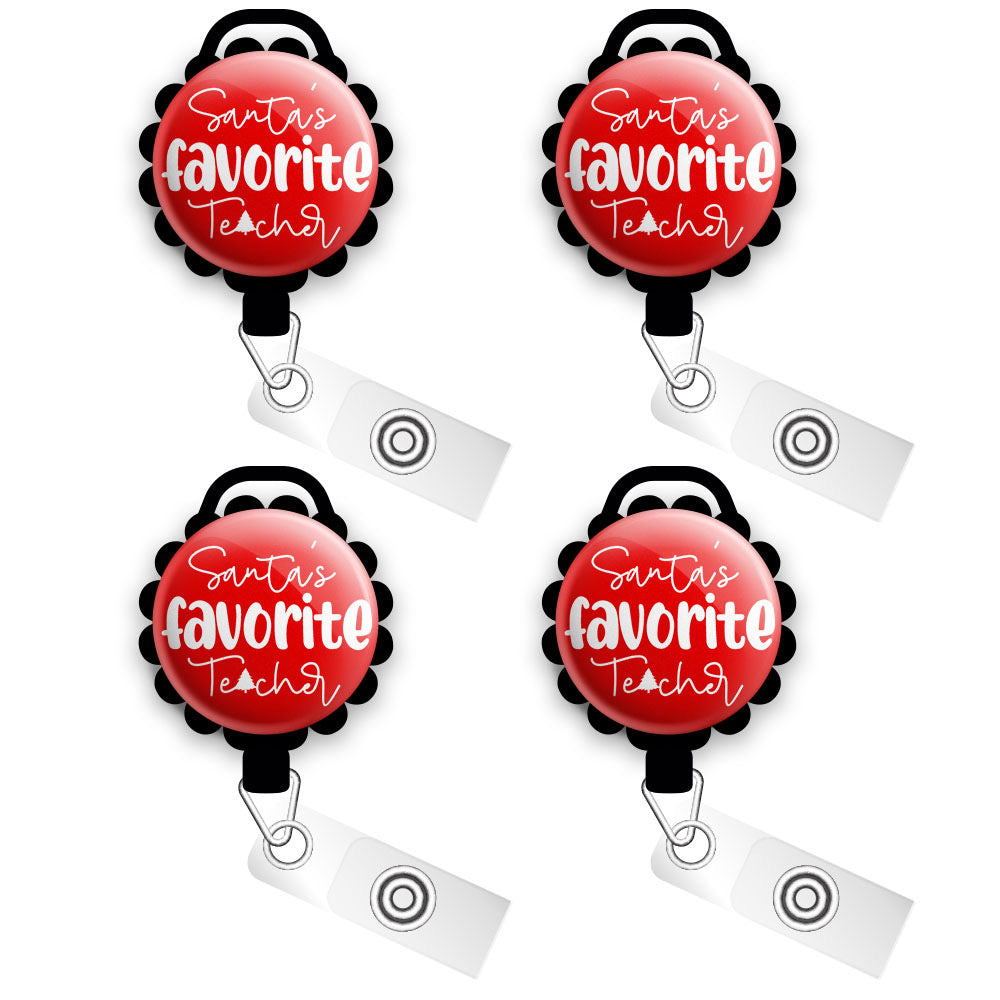 Teacher Nice List • Funny Christmas Holiday Swappable Retractable ID B -  Topperswap
