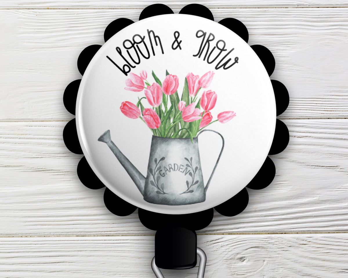 Make it Bloom Retractable ID Badge Reel • Spring Season Flower