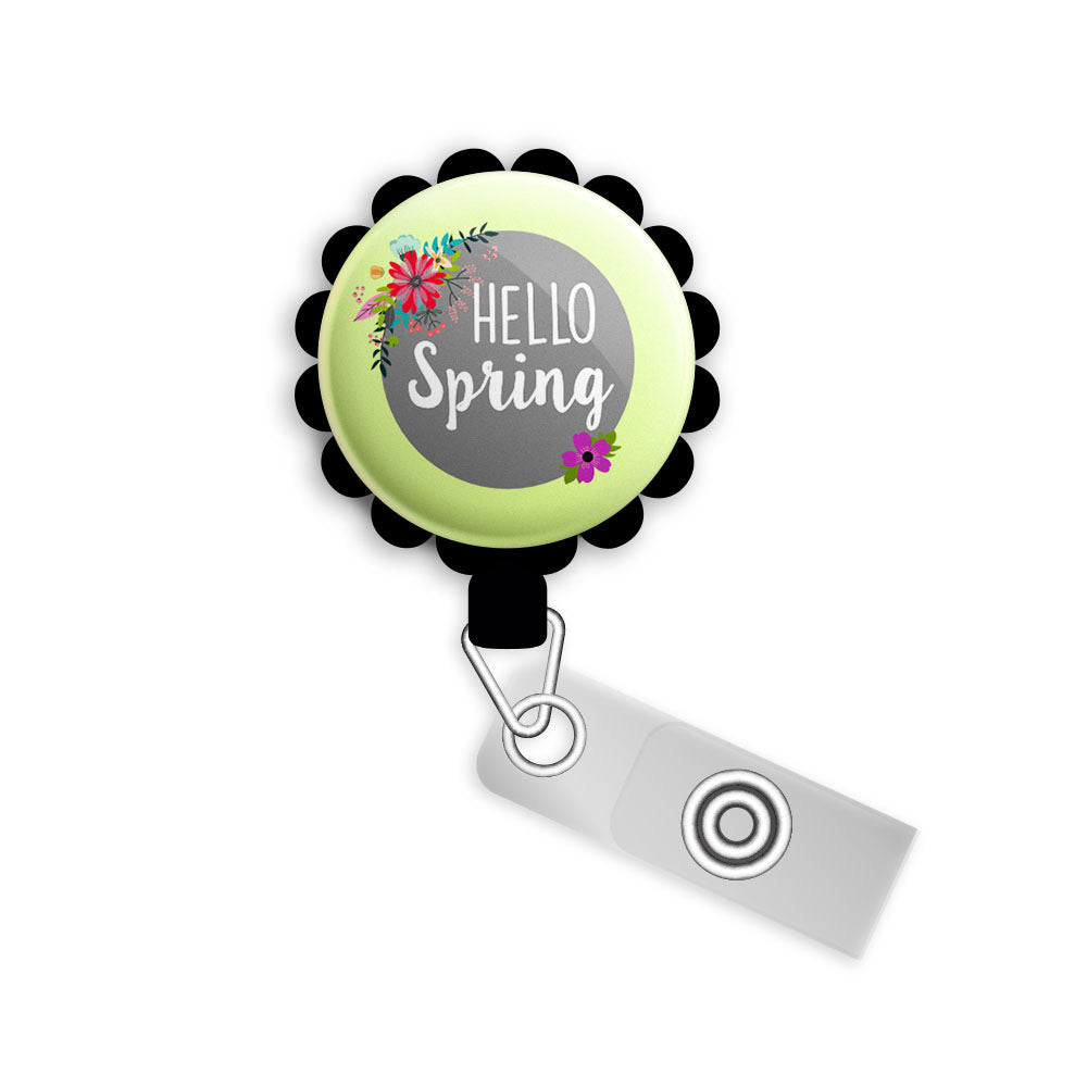 Bloom Watercolor Flowers Retractable ID Badge Reel • Spring Flower Swappable Retractable ID Badge Reel • Badge Holder • Swapfinity