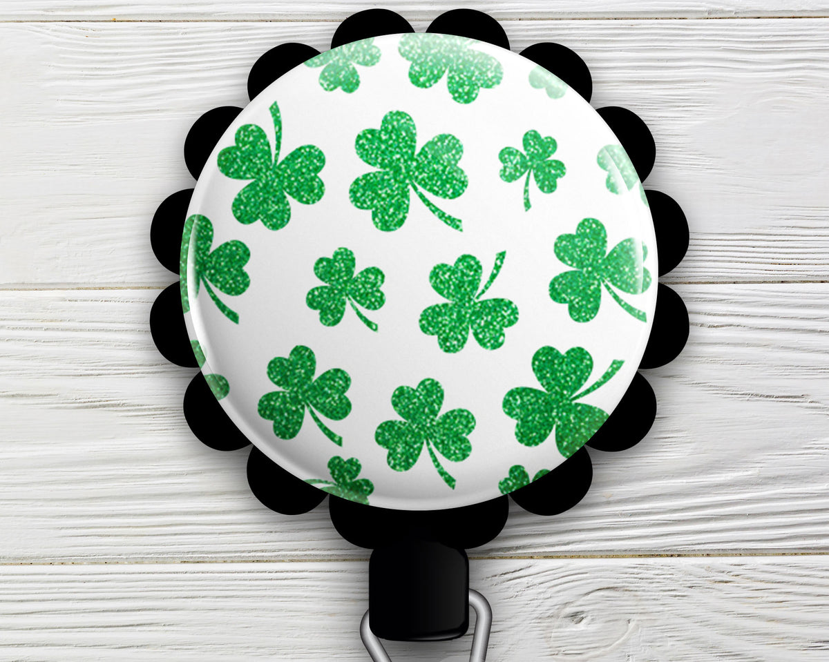 Love Shamrock St. Patrick's Day Swappable Retractable ID Badge Reel • -  Topperswap