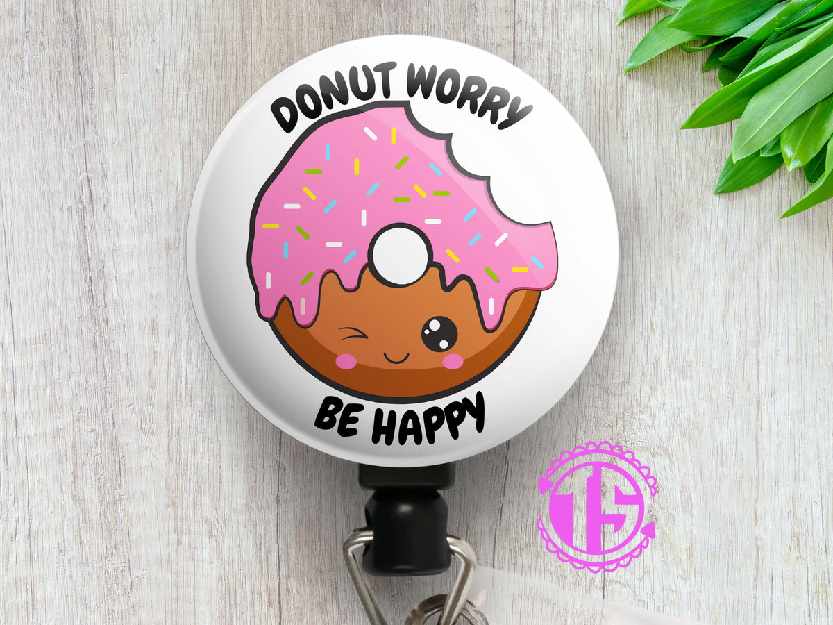 Strawberry Donut Badge Reel, Strawberry Doughnut Badge Reel, Dessert Badge Reel, Pastry Badge Reel, Food Badge Reel, Donut Gifts