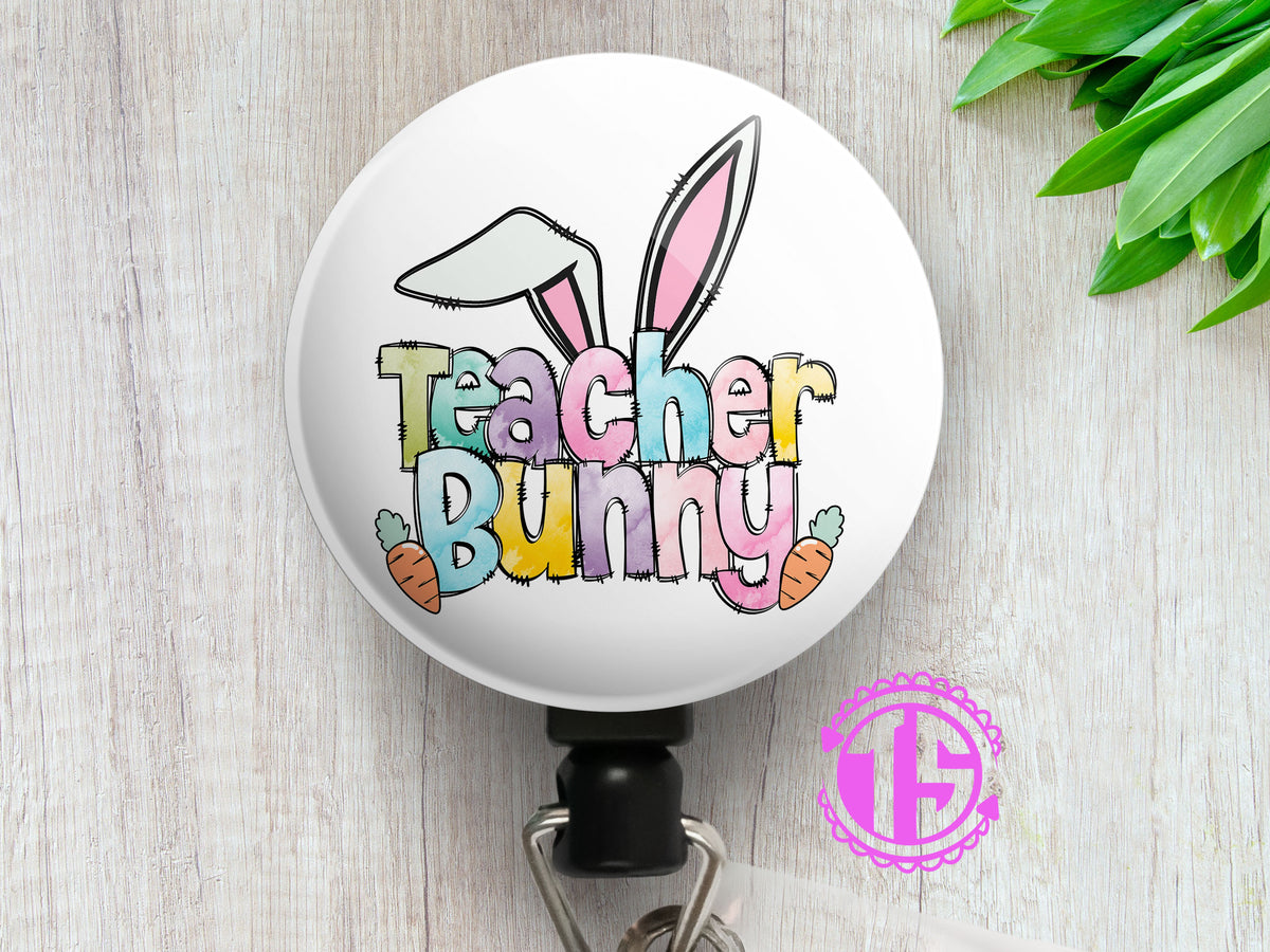 Sweetest Peeps Teacher ID Badge Reel • Easter Funny Badge Holder • Swapfinity Gator 4pk |Save 10% / Black