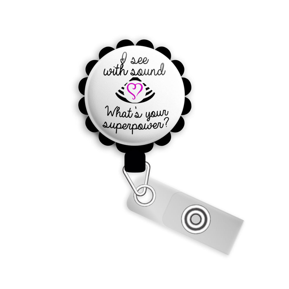 I See Better In The Dark Sonography Retractable ID Badge Reel
