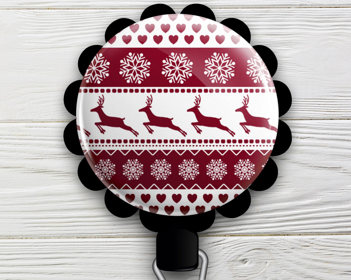 Christmas Badge Reel, Ugly Sweater Badge Reel, Retractable ID