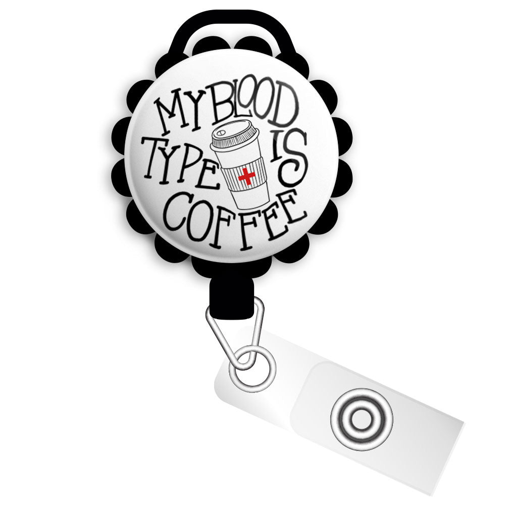 Coffee EKG Retractable ID Badge Reel • Funny Nurse, RN, CNA, MD