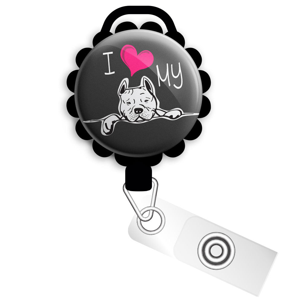 This Nurse Loves Her Pit bull Retractable ID Badge Reel • Pitbull Nurs -  Topperswap