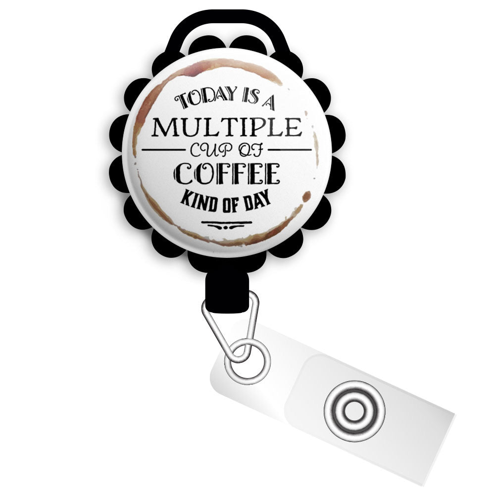 Coffee Stain Retractable ID Badge Reel • Custom ID Badge Holder • Swap -  Topperswap