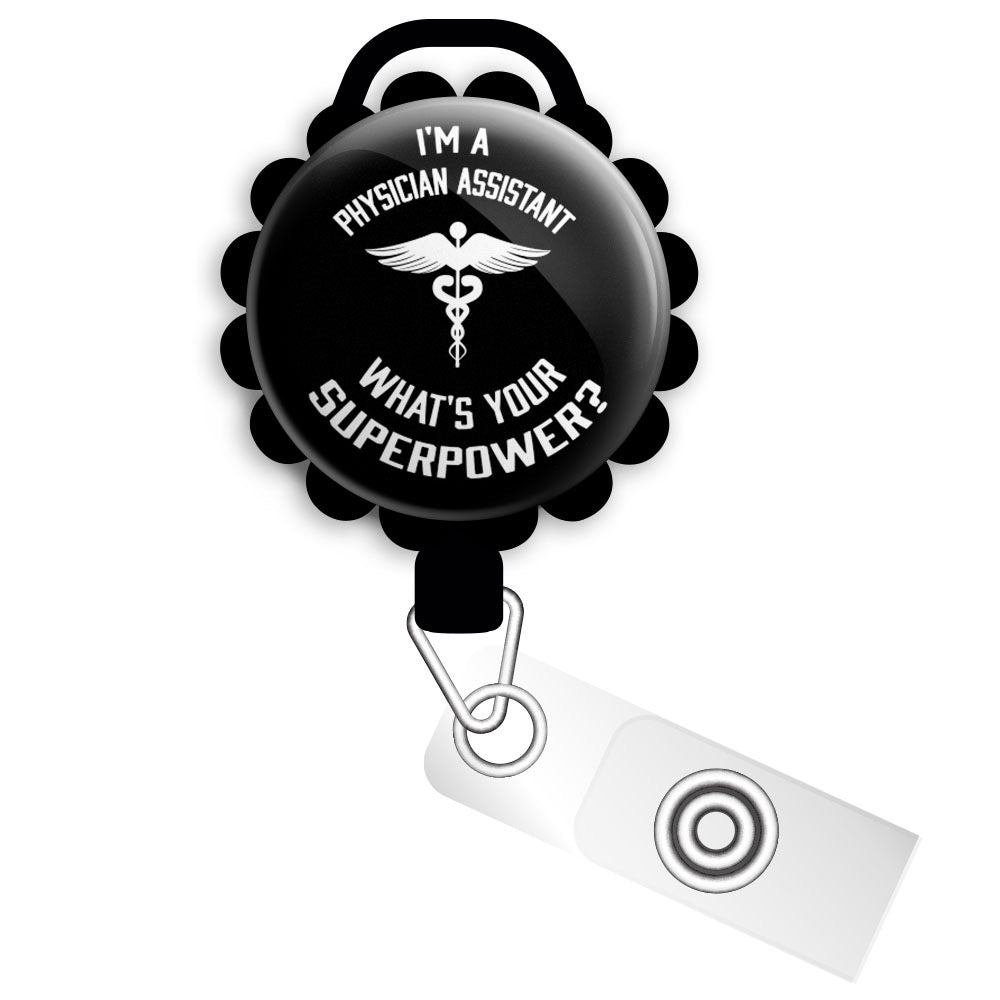 PA Caduceus & Flower Retractable ID Badge Reel • Physicians