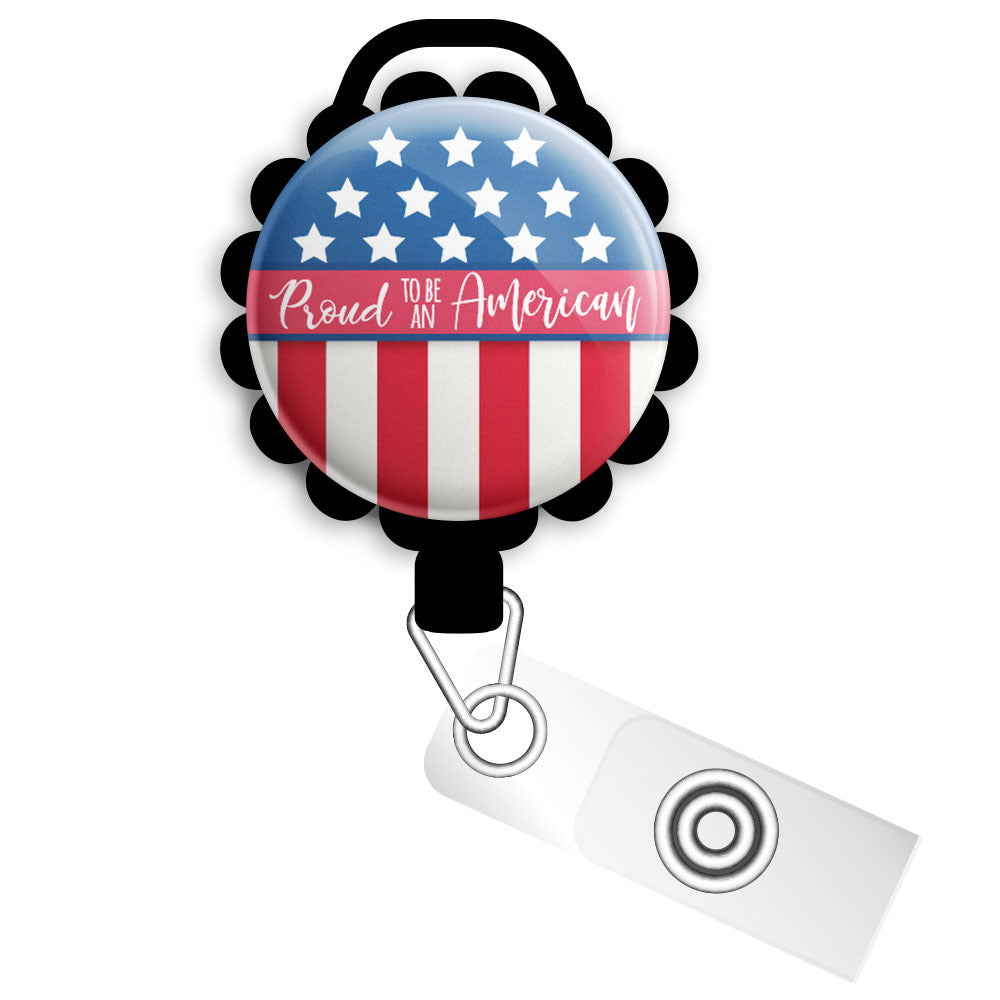 Free to Sparkle Retractable ID Badge Reel • Patriotic 4th of July