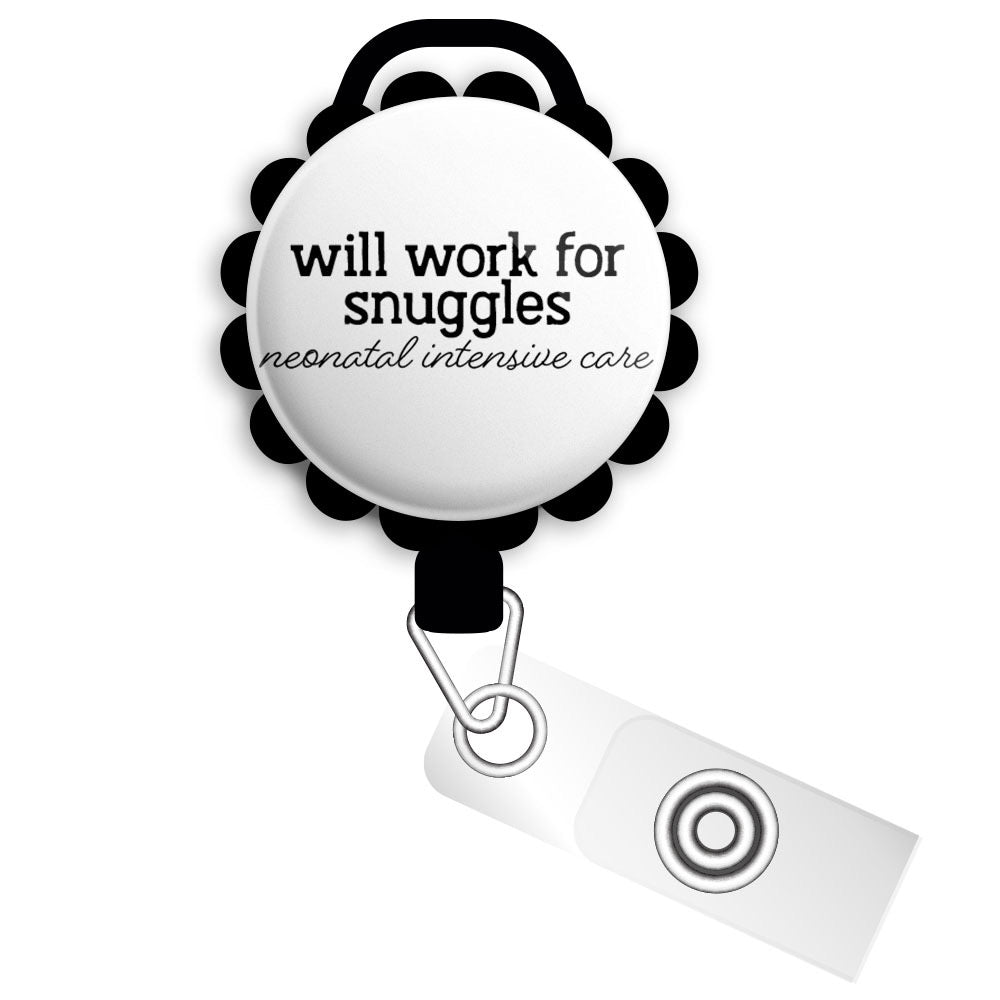 Scrubs and Baby Hugs Retractable ID Badge Reel • NICU Nurse Gift