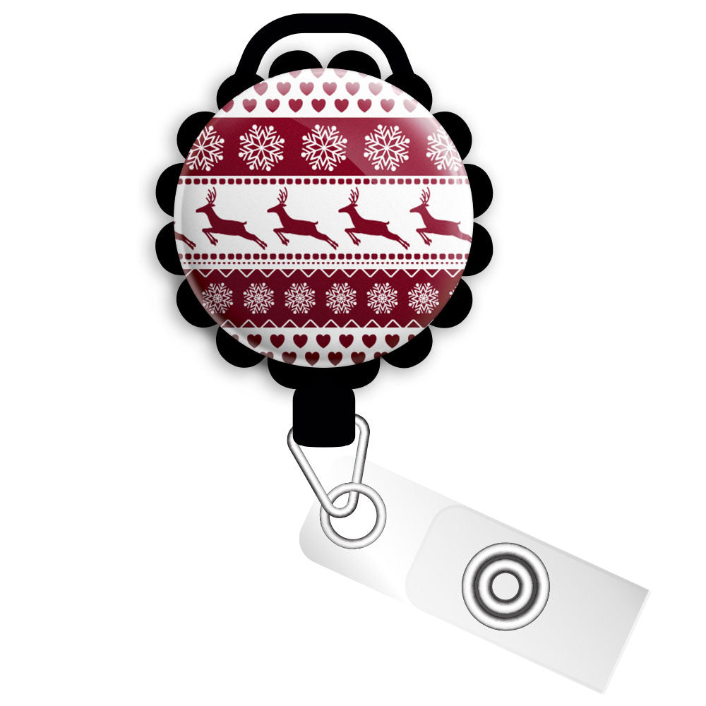 Christmas retractable badge reel, Christmas ID lanyard merry AF