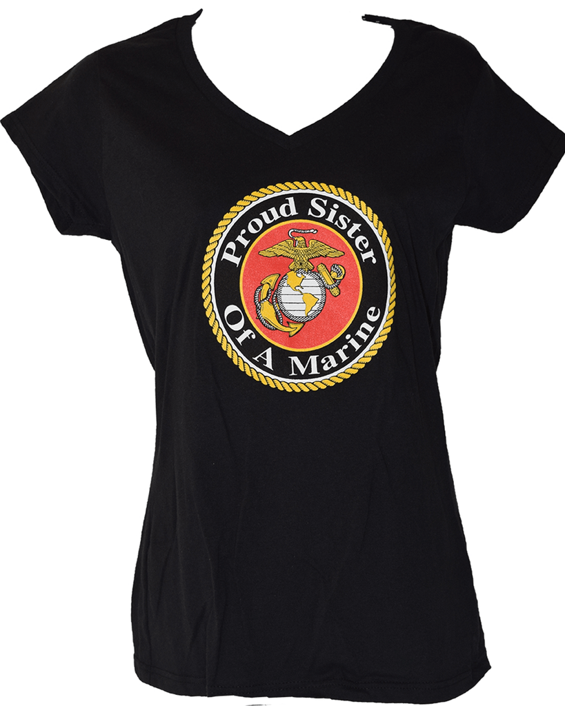 Proud Sister of a Marine Shirt | Black Proud Marine Sister Shirt