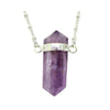 Amethyst Vertical Double Pointed Crystal Necklace