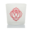 FROSTED ENGRAVED GLASS CHAKRAS – VOTIVE CANDLE HOLDER