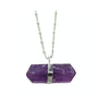 Amethyst Horizontal Double Pointed Crystal Necklace