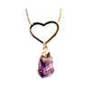 Amethyst Raw Heart Crystal Necklace