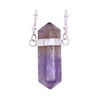 Amethyst Vertical Double Pointed Crystal Necklace