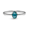 Blue Apatite Hamsa Silver Ring