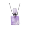 Crystal Aromatherapy Necklace - Amethyst Spirit Bottle (Silver)