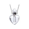 Crystal Aromatherapy Necklace - Clear Quartz Heart (Silver)
