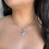 EE Silver Necklace – Jeweled Hamsa