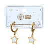 EE Hoop Earring – Gold & White Shell Star
