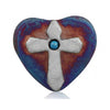 Raku Heart Stone w Cross