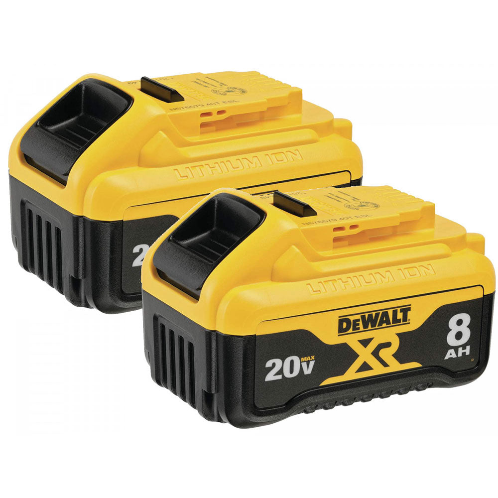 DeWalt DCB208-2 20V MAX* 8AH XR Lithium-Ion Battery, 2 Pack