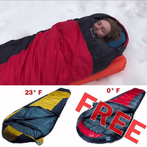 Buy One 23 Degree Sleeping Bag Get a Zero Degree Bag Free