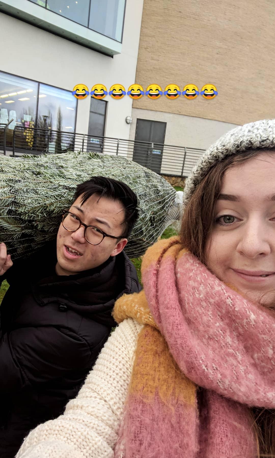 picking up the Christmas tree!