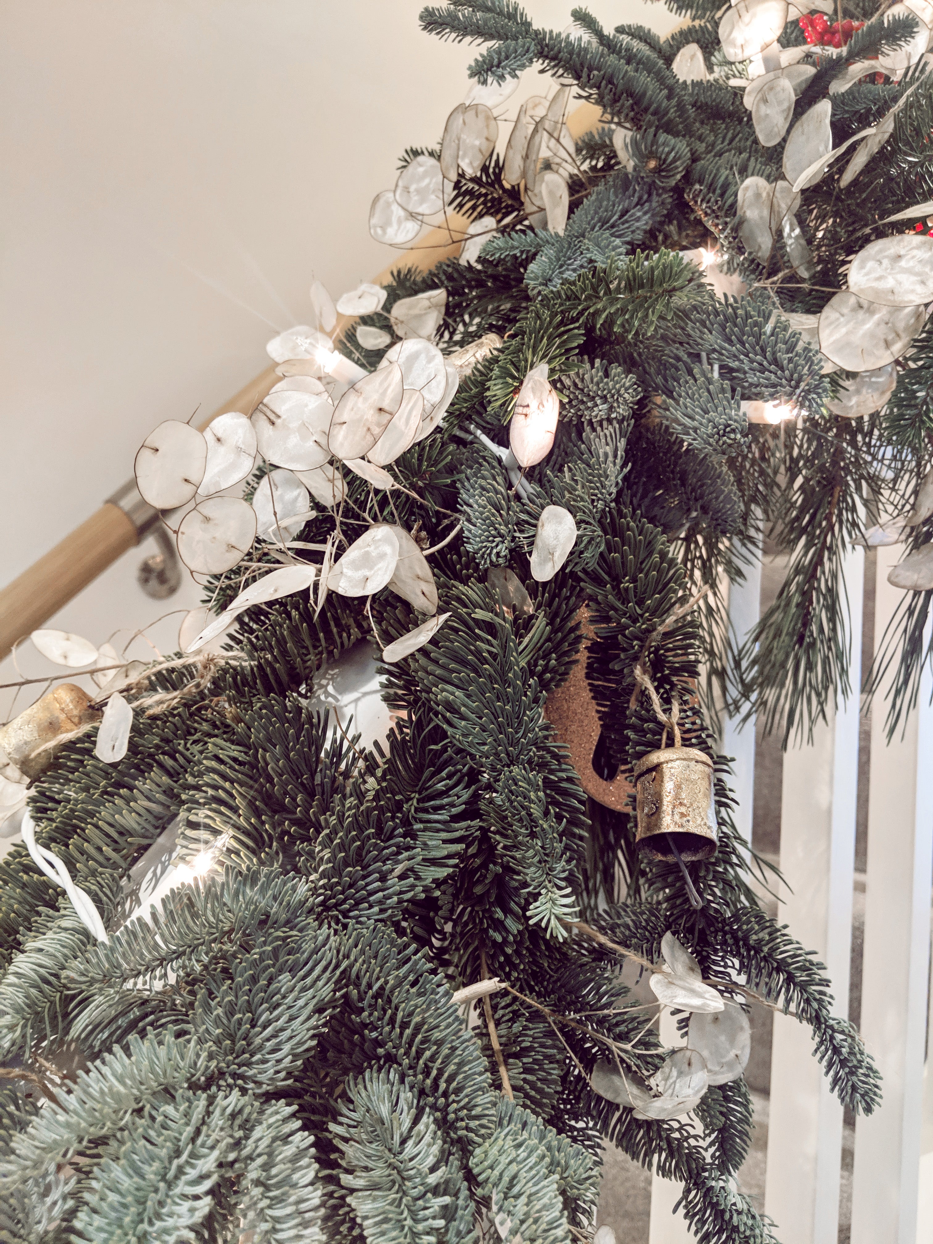 detail shot of natural christmas decor 