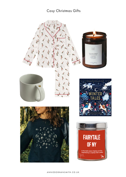 a selection of UK based christmas gift ideas from indie brands for a cosy evening