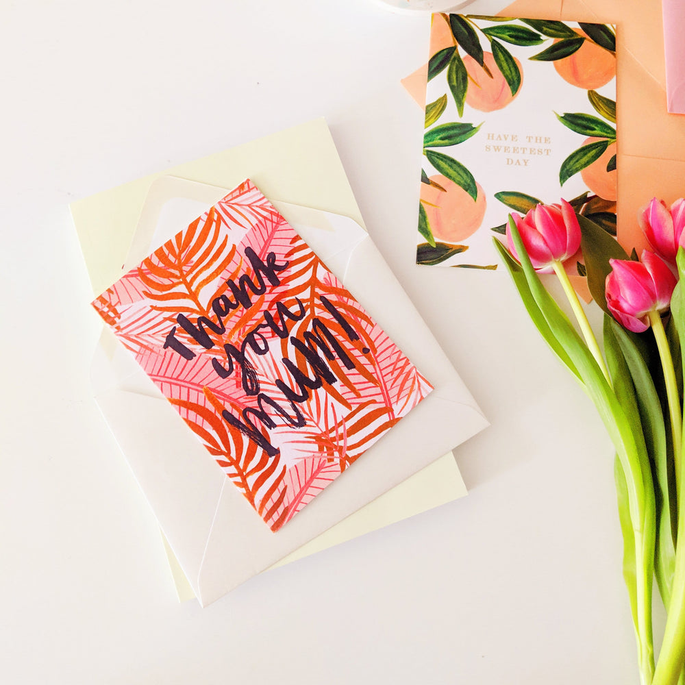 mother's day card arranged on a table