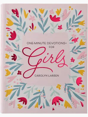 Pink Floral Softcover One-Minute Devotions for Girls