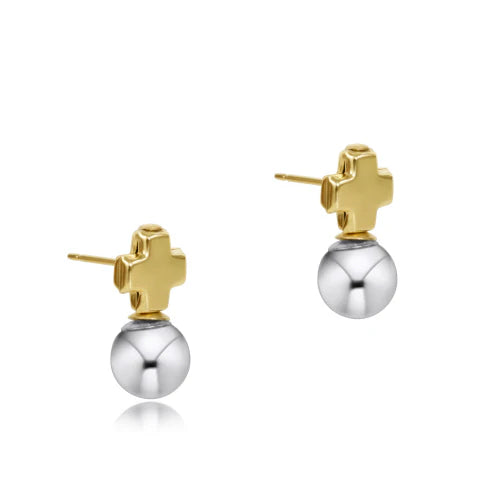 Enewton Signature Cross Mixed Metal Stud Classic Sterling